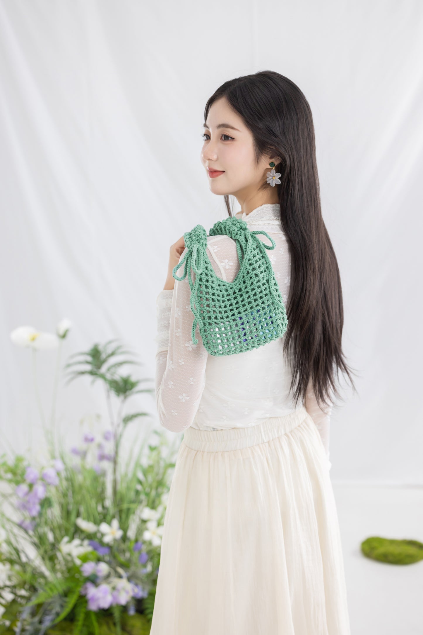 Simple Pleat Mesh Tote | Crochet Chart Pattern | Limited Written Instructions | Video Tutorial Available