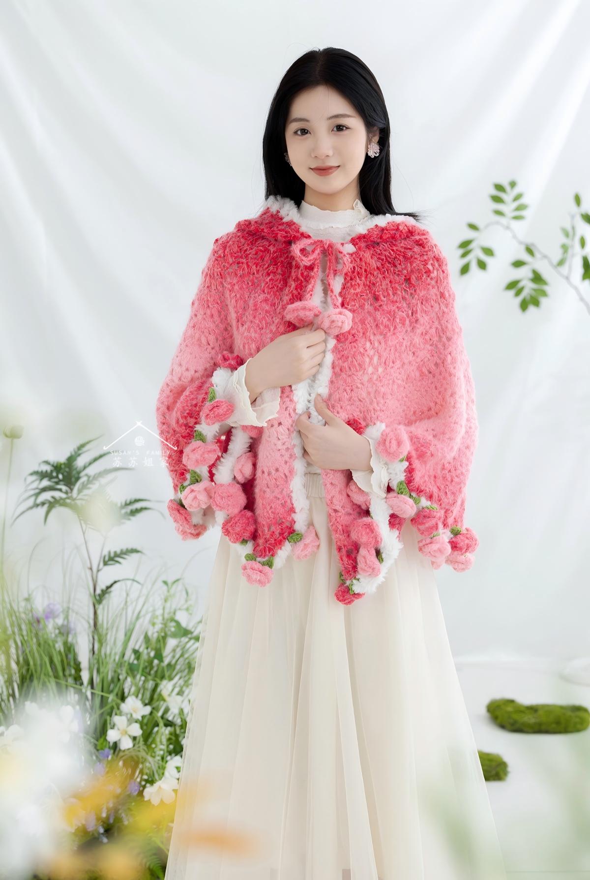 Ombre Floral Cape Crochet Pattern