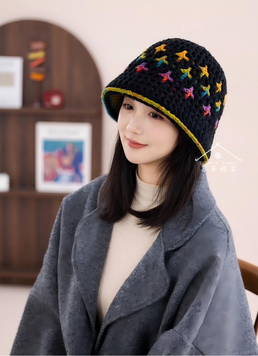 Star Check Bucket Hat Crochet Pattern