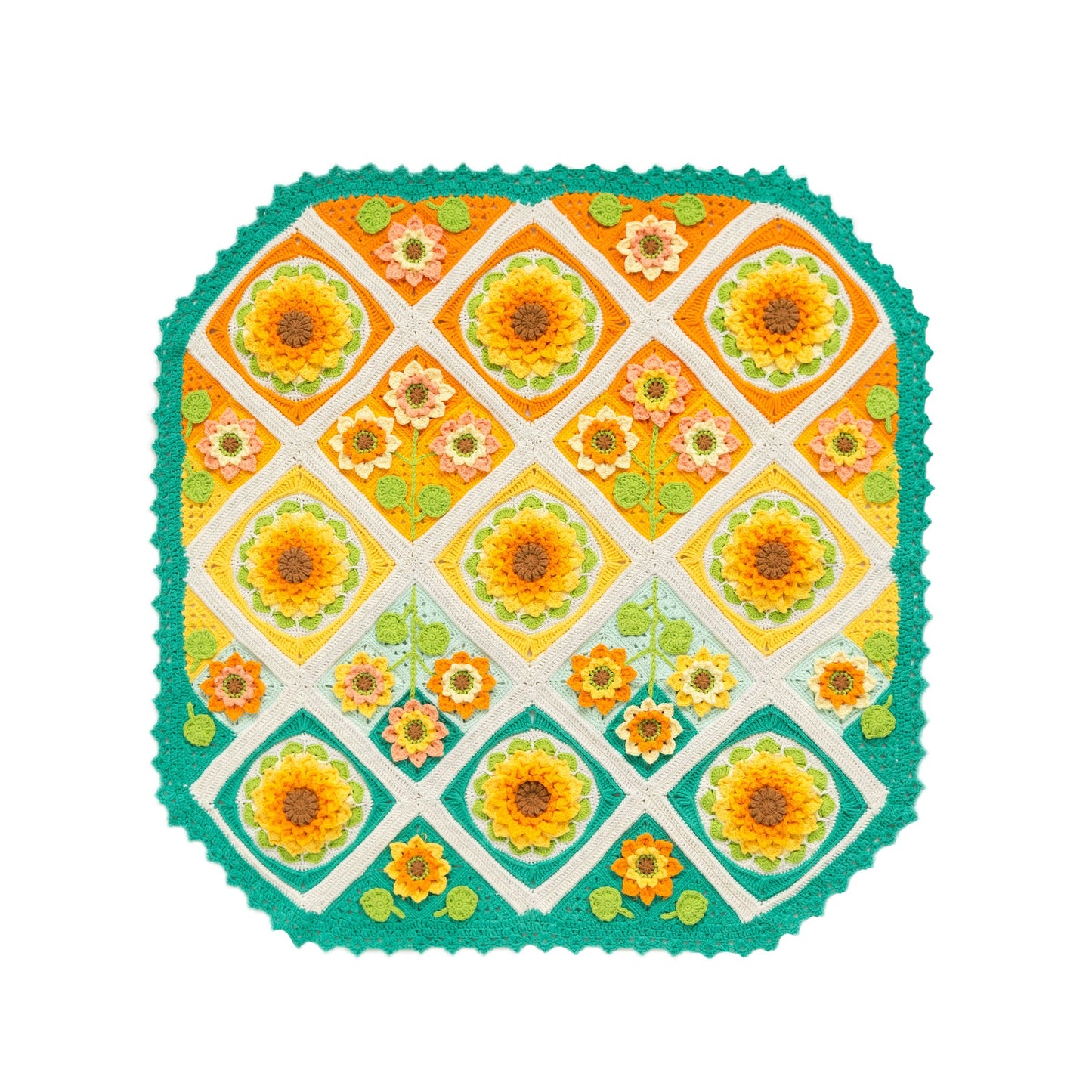 Sunflower Blanket Crochet Yarn Kit | Susan's Family Beginners Crochet Kit