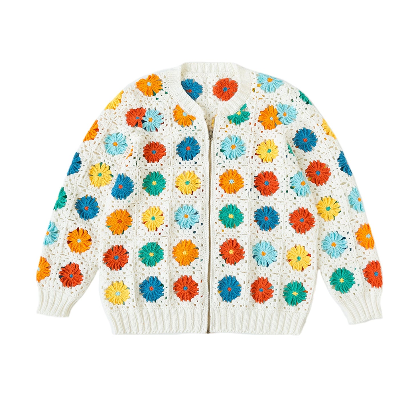 Daisy Contrasting Color Jacket Crochet Yarn Kit | Susan's Family