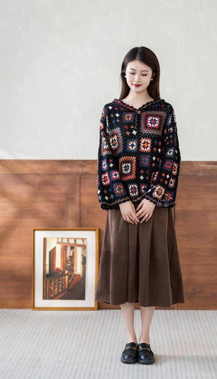 Checkerboard Patchwork Sweater Crochet Kit