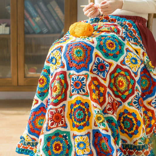 Morocco Zellige Patchwork Blanket Crochet Yarn Kit | Susan's Family