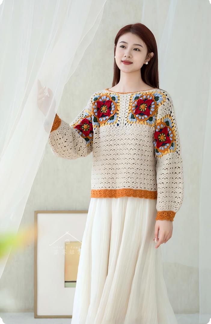 Rainbow Motif Top Crochet Pattern