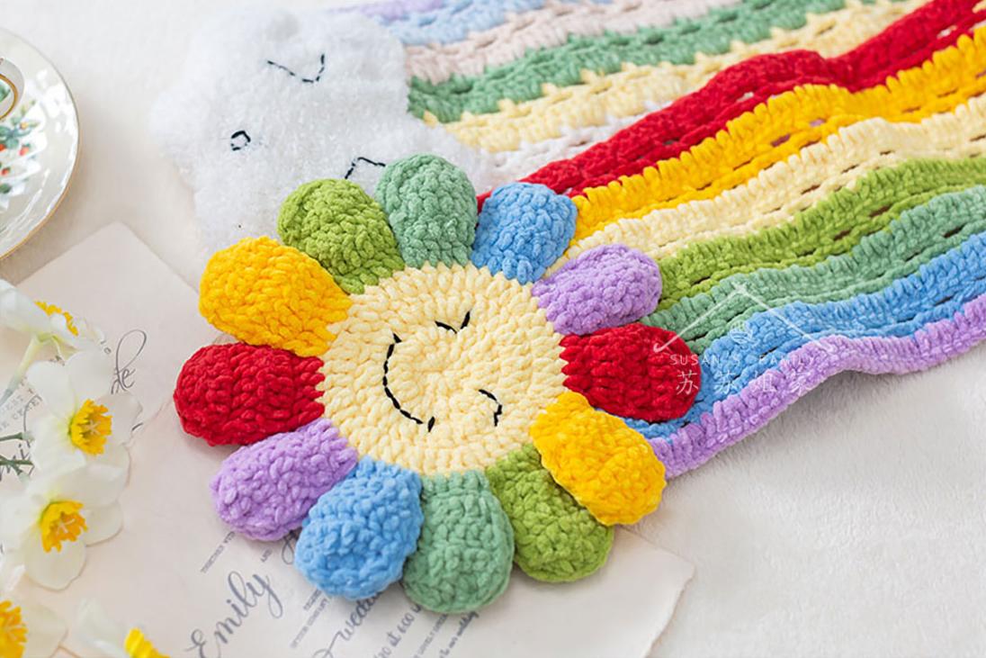 Rainbow Daisy Scarf Crochet Kit