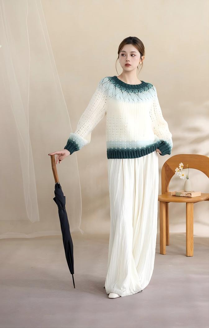 Leaf Yoke Sweater Crochet Pattern