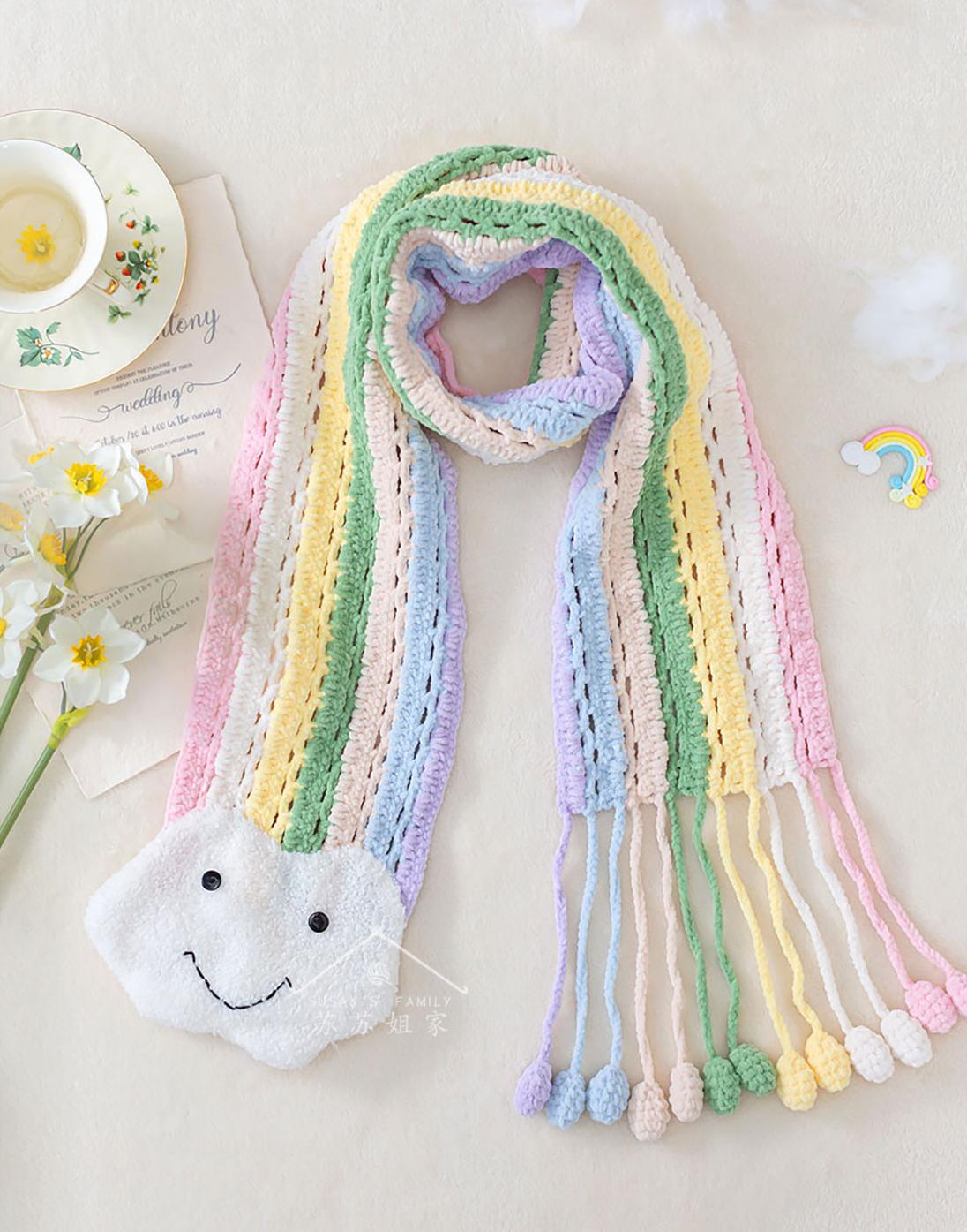 Rainbow Daisy Scarf Crochet Kit