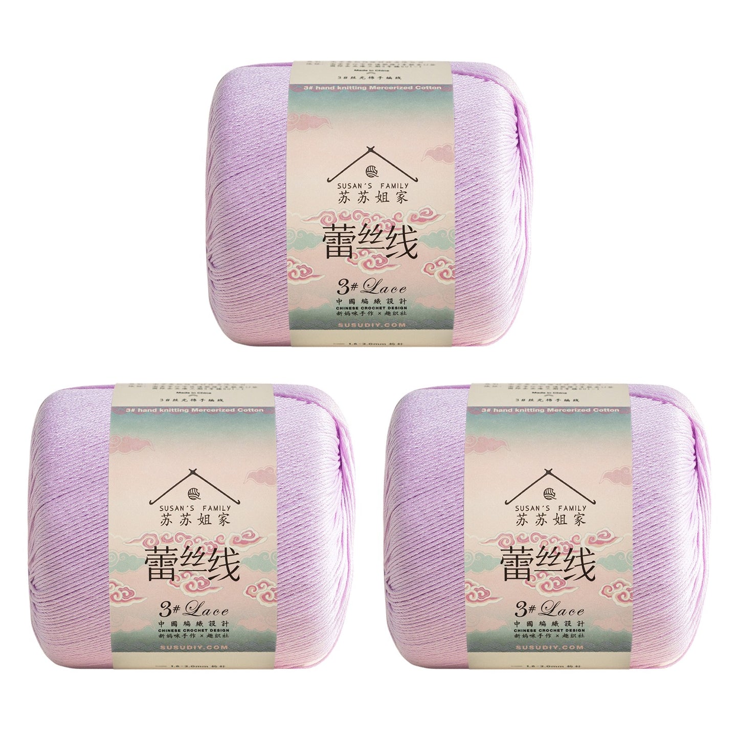 Susan's Family 3# Lace Yarn 3 Packs 【US Warehouse】