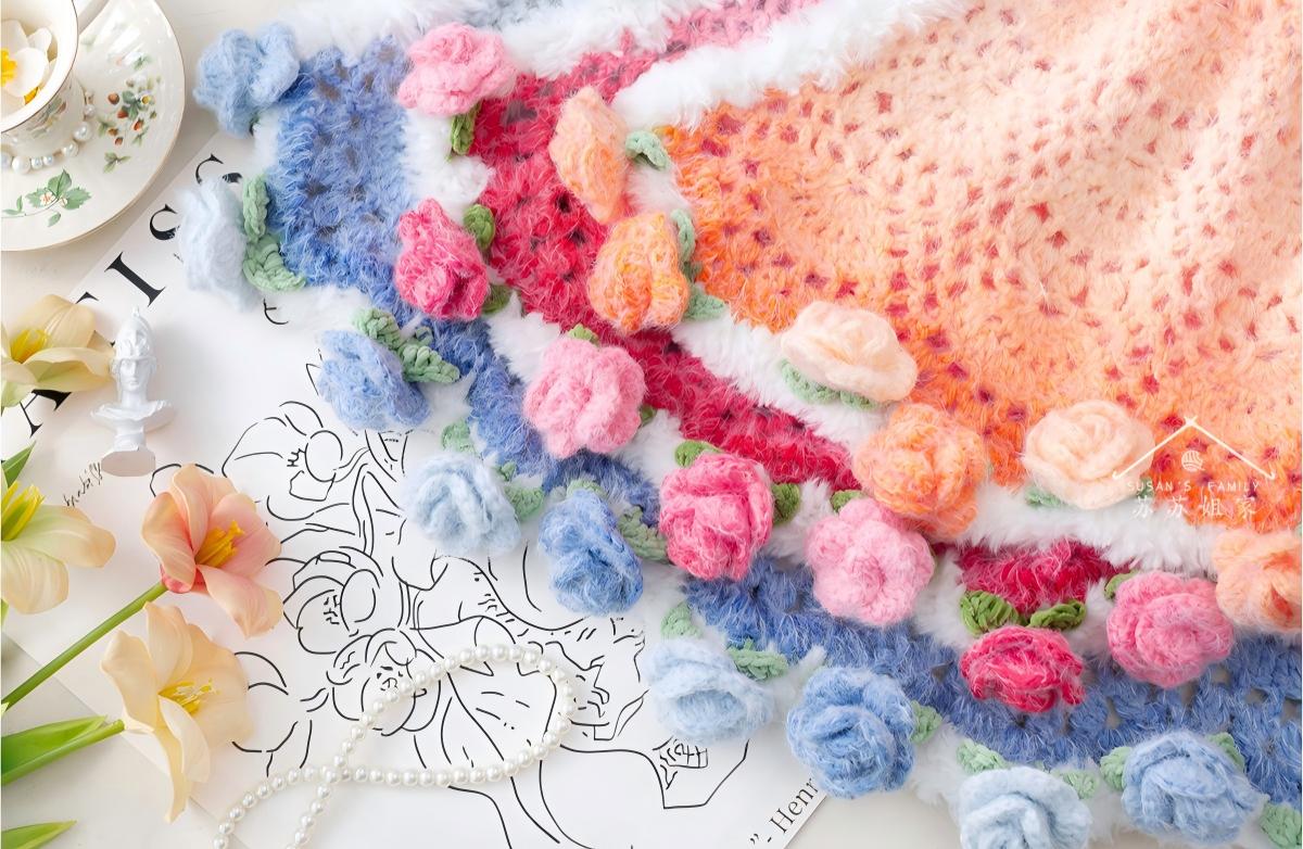 Ombre Floral Cape Crochet Pattern