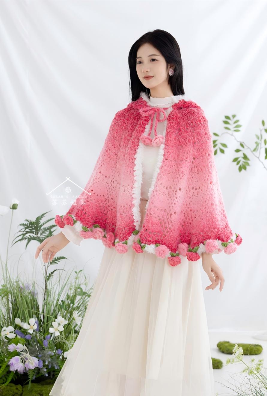 Ombre Floral Cape Crochet Pattern