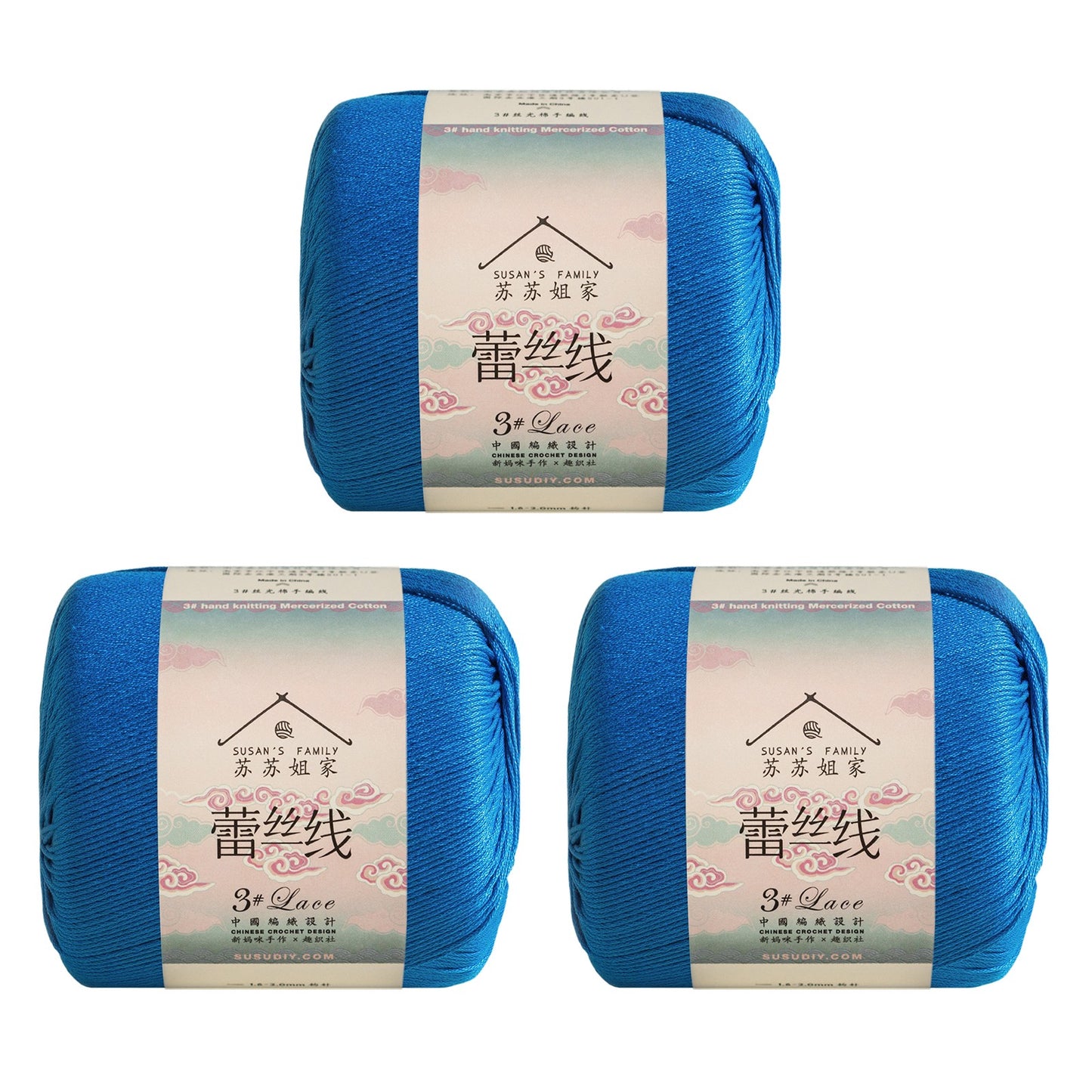 Susan's Family 3# Lace Yarn 3 Packs 【US Warehouse】