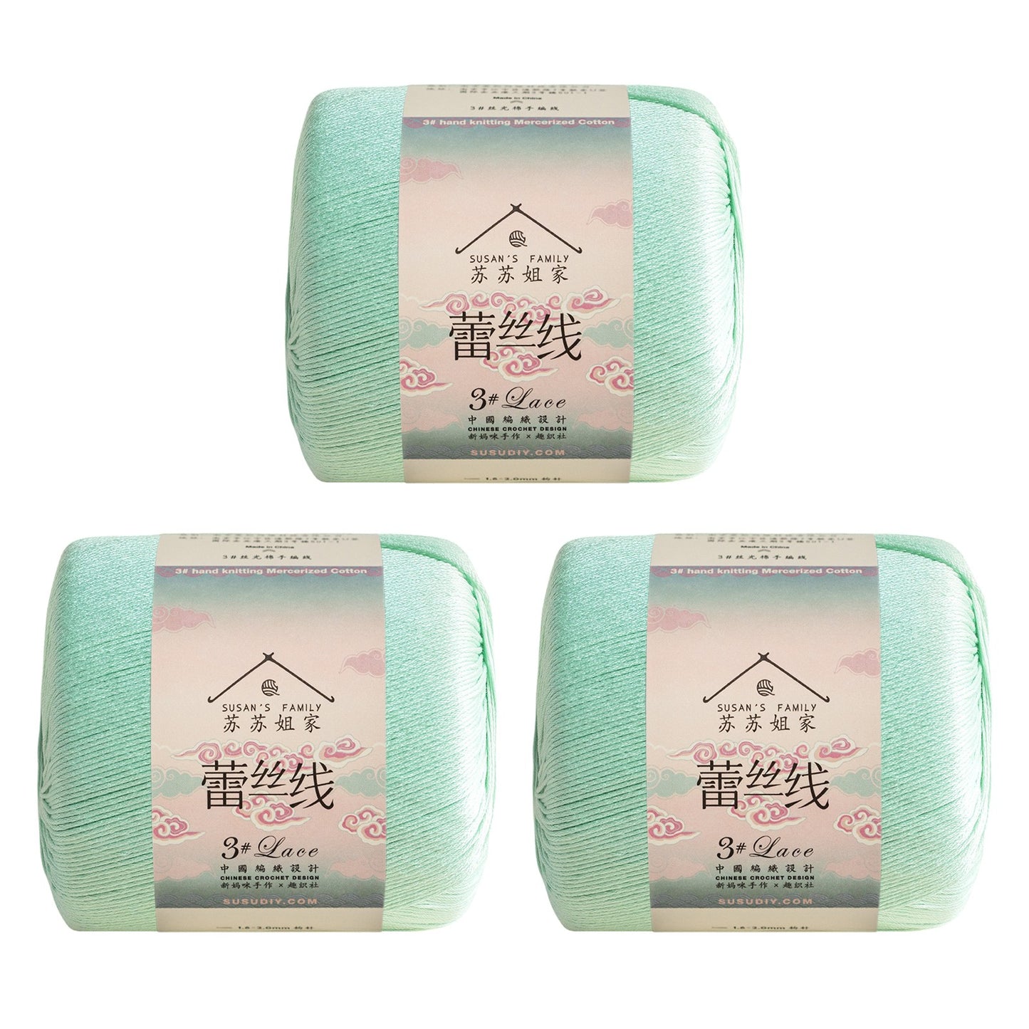 Susan's Family 3# Lace Yarn 3 Packs 【US Warehouse】
