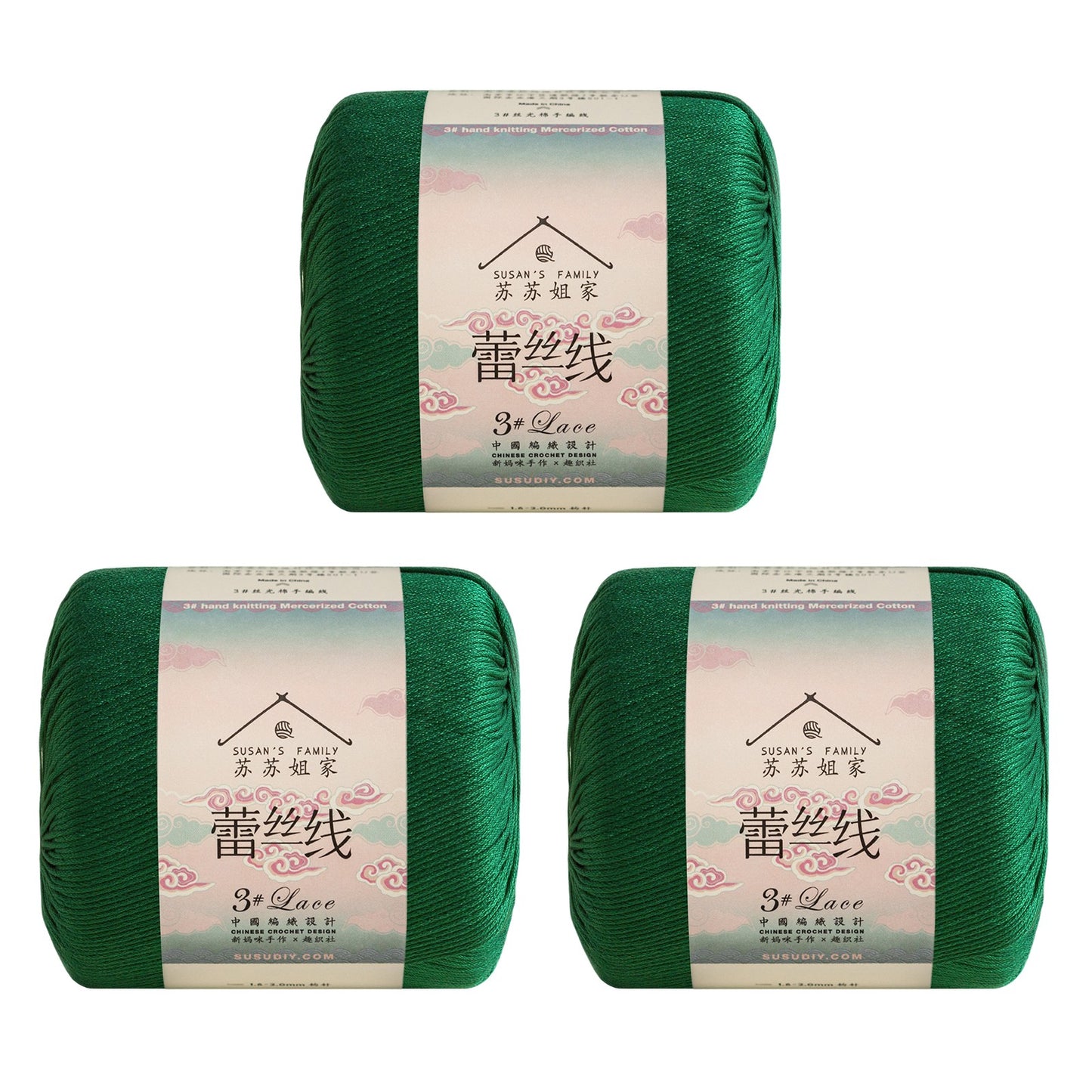 Susan's Family 3# Lace Yarn 3 Packs 【US Warehouse】