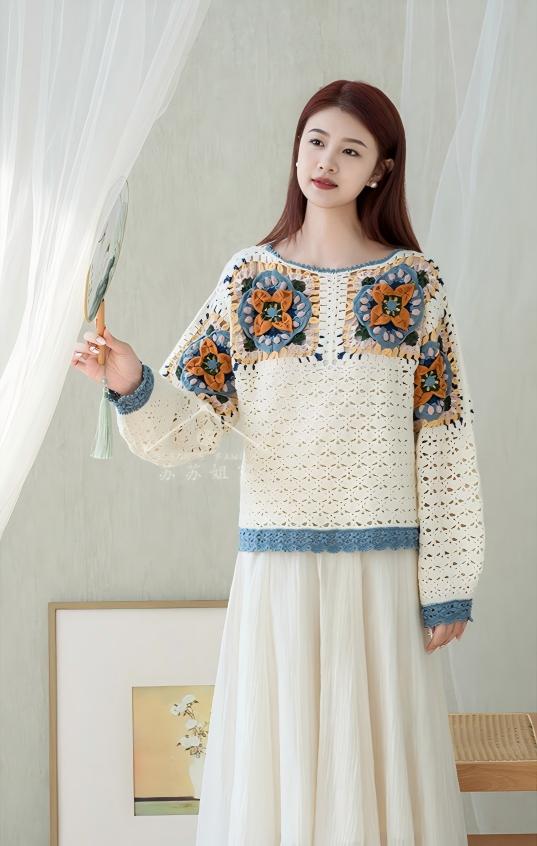 Rainbow Motif Top Crochet Pattern