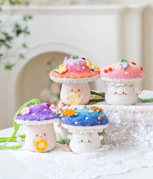 Mushroom Drawstring Bag Crochet Pattern