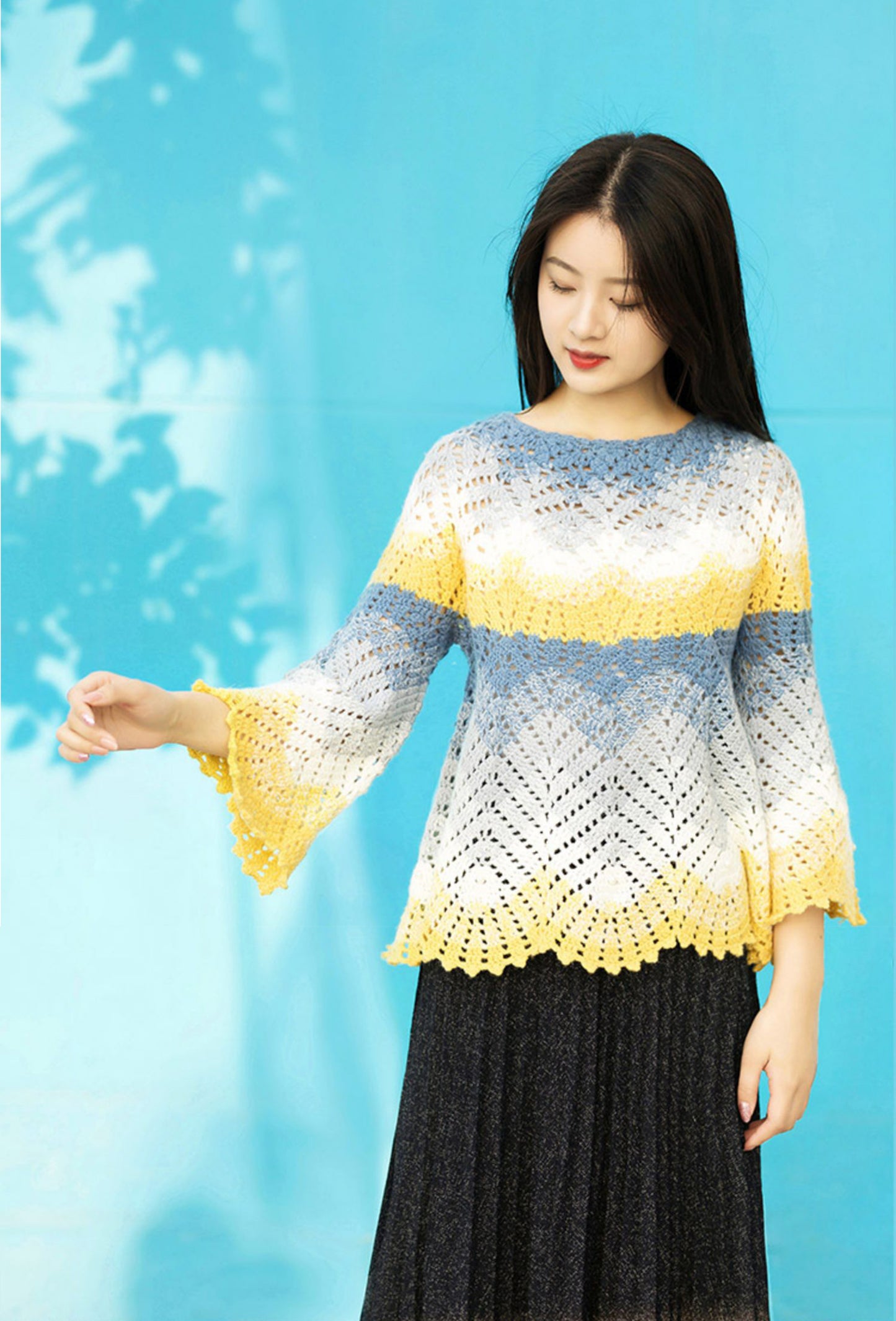 Plume Yoke Sweater Crochet Pattern