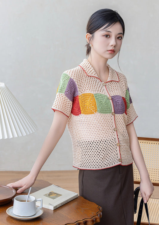 Rainbow Granny Square Cardigan Crochet Yarn Kit