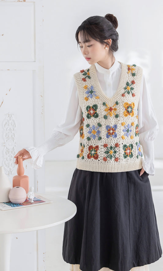 Windmill Motif Vest Crochet Kit