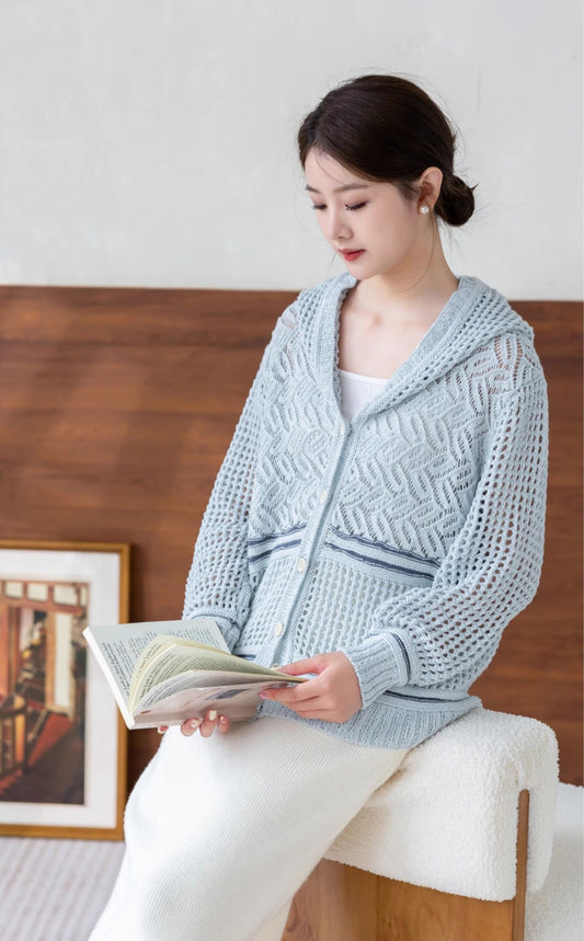 Breezy Hooded Cardigan Knit Pattern