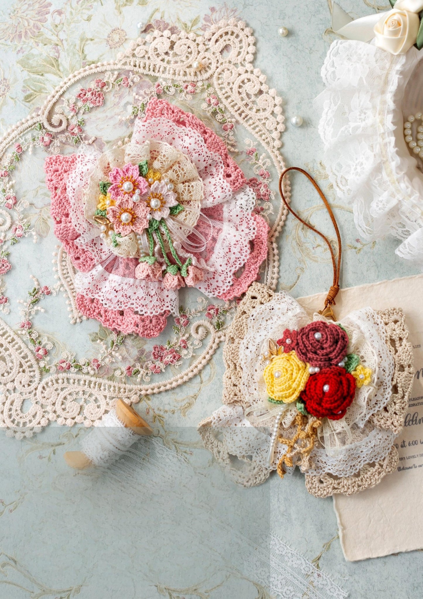Bow Hair Clip Earphone Case Crochet Kit