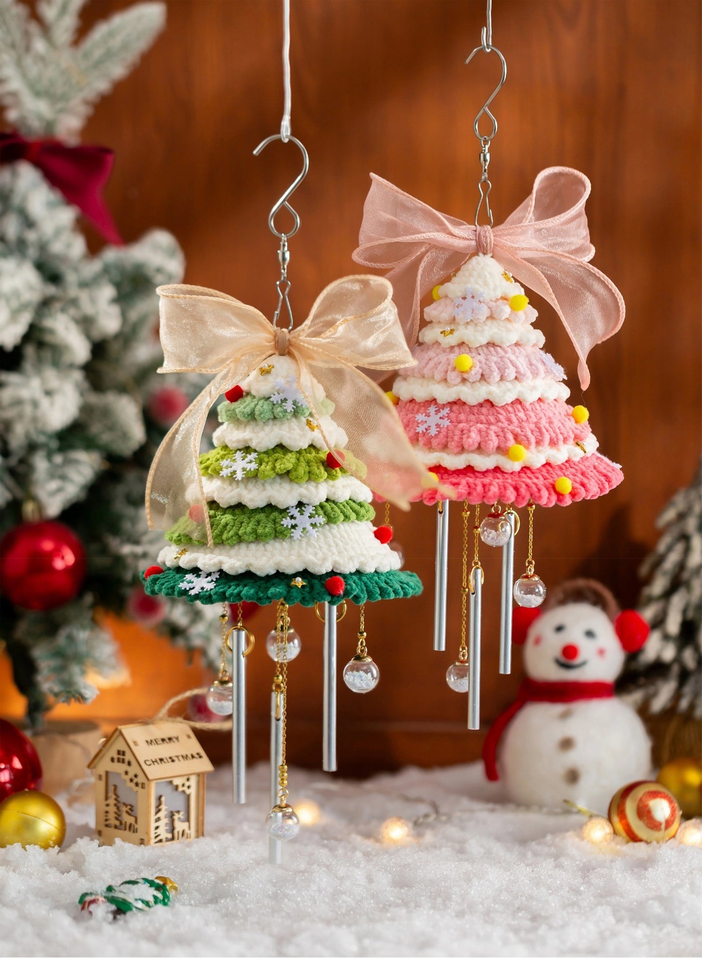 Christmas Tree Wind Chime Crochet Kit