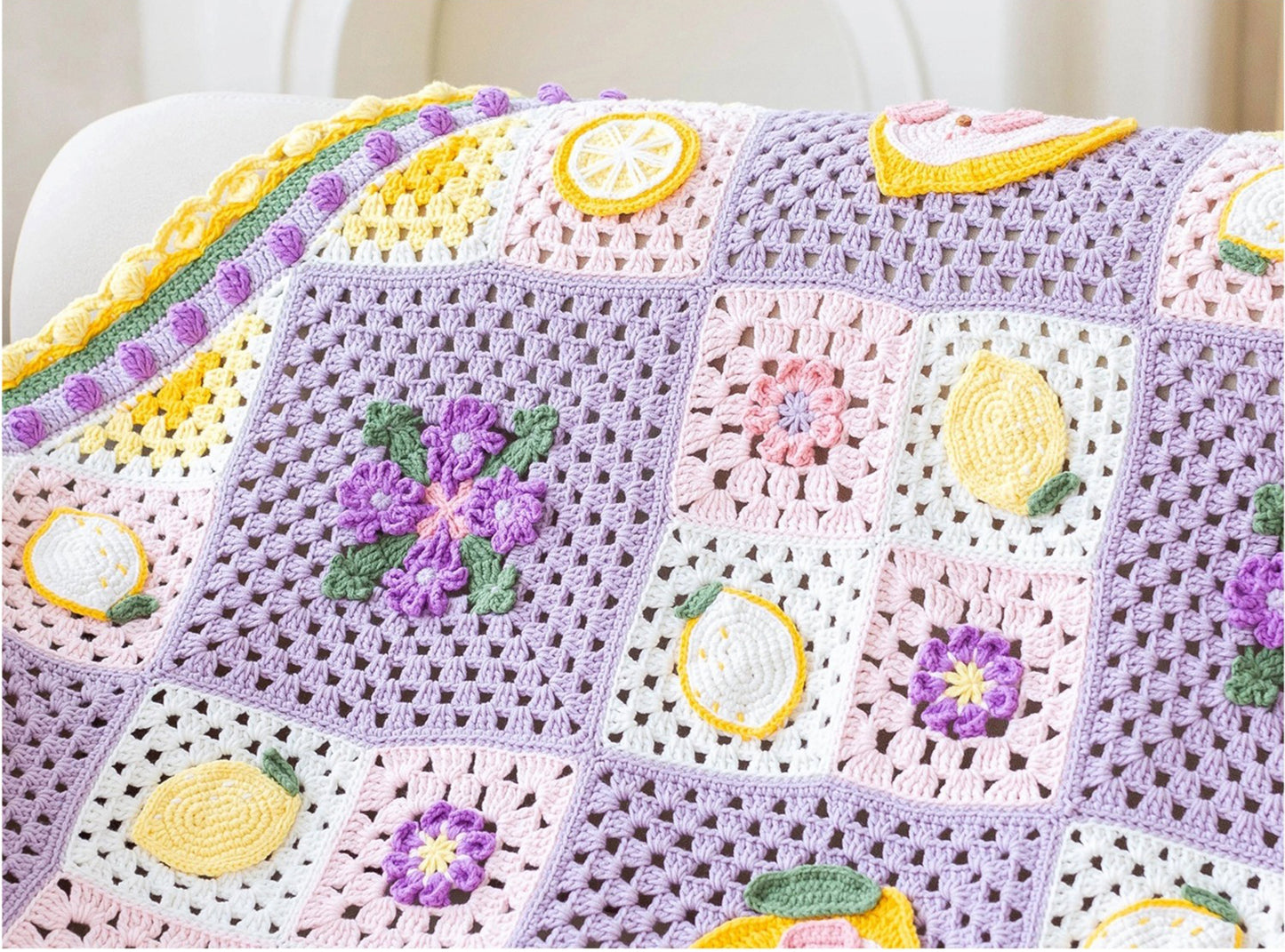 Fruit Patchwork Blanket Crochet Yarn Kit