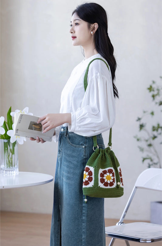 Elegance Drawstring Bag Crochet Yarn Kit