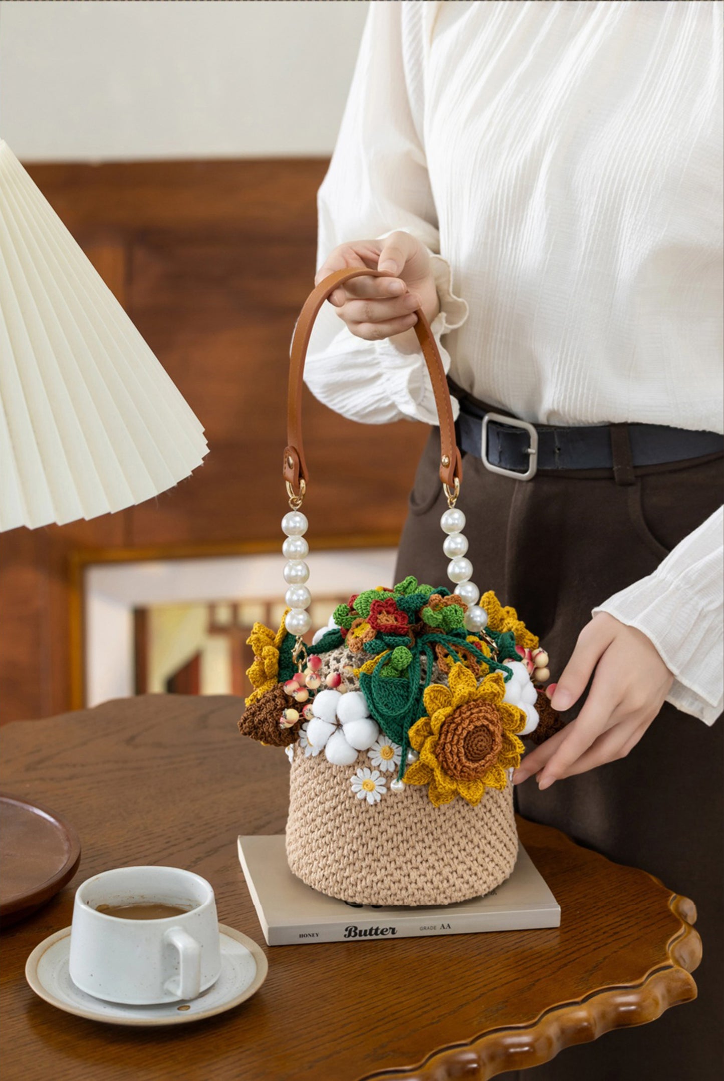 Autumn Field Drawstring Bag Crochet Kit