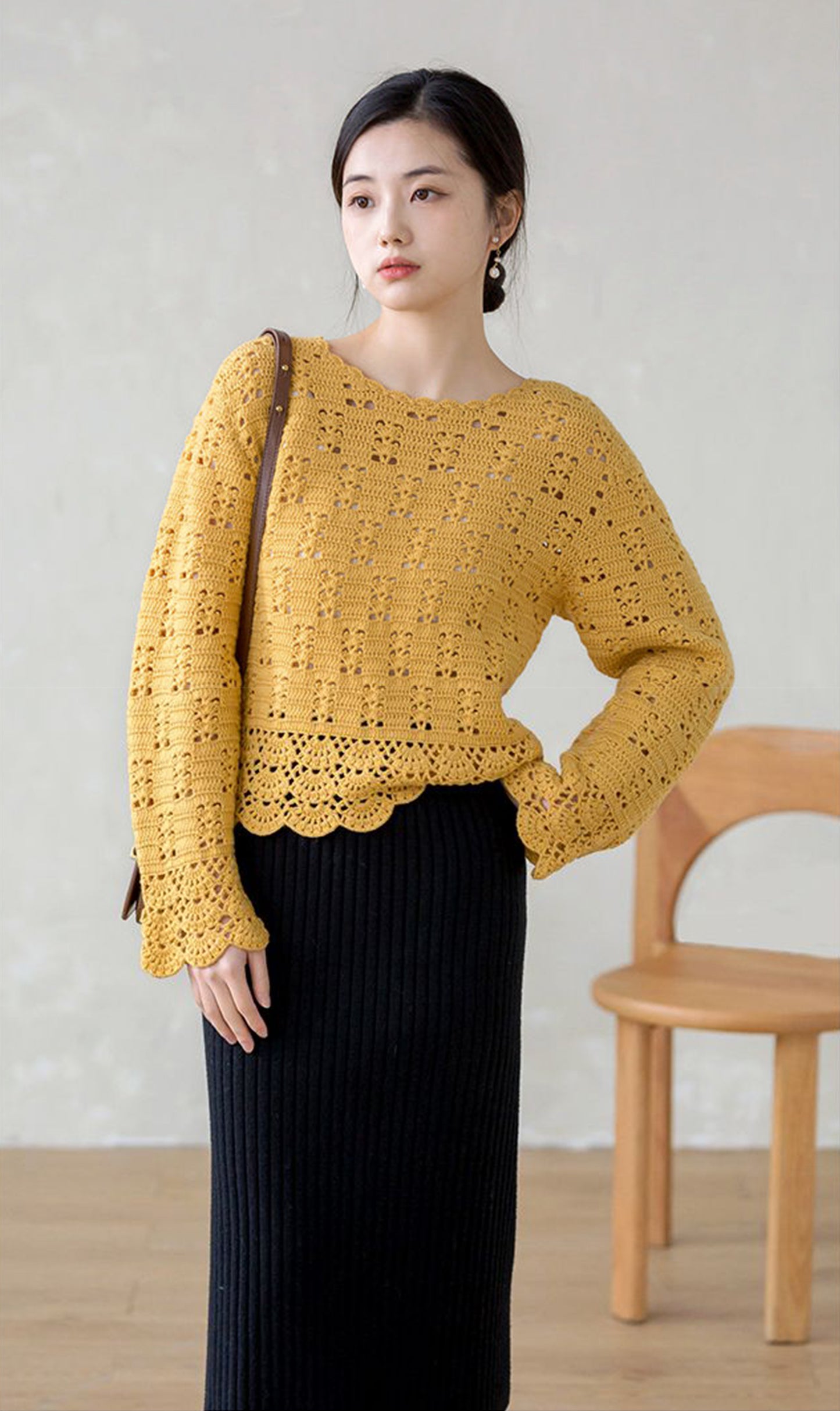 Jianshu Bell Sleeve Sweater Crochet Kit