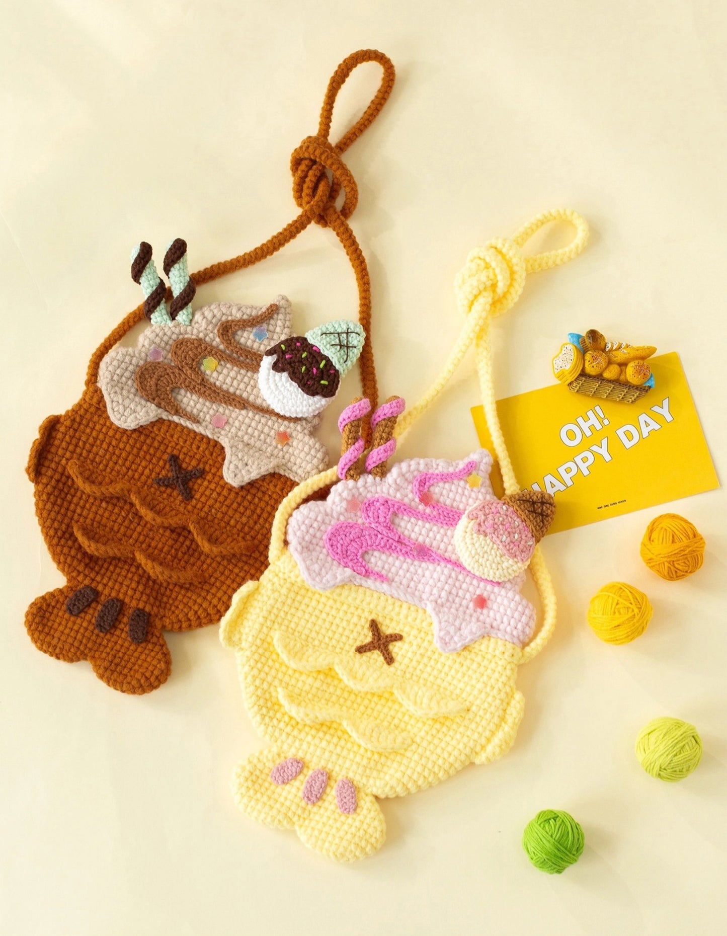 Taiyaki Ice Cream Bag Crochet Pattern