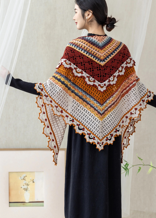 Lotus Brocade Shawl Crochet Pattern