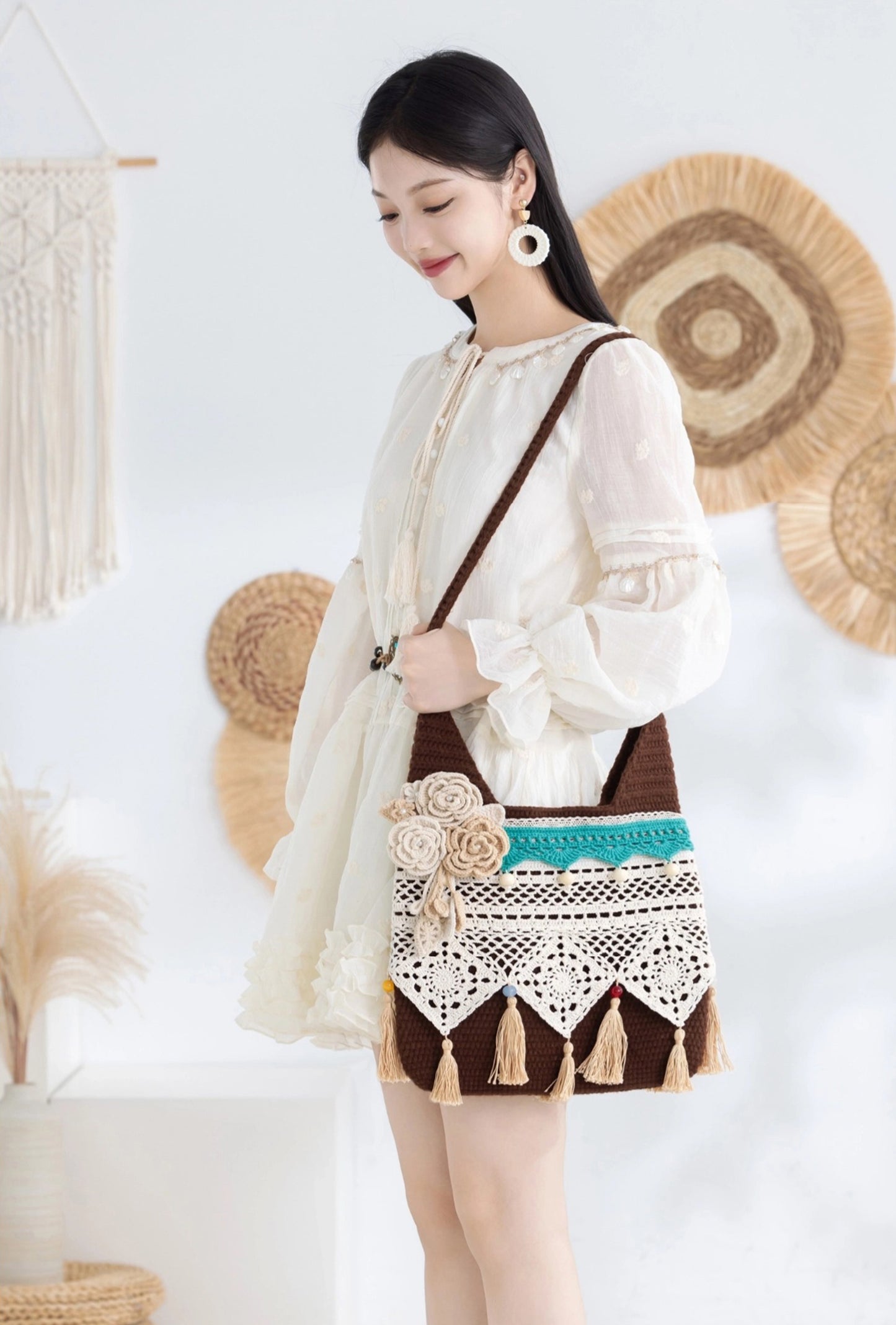 Bohemian Crossbody Bag Crochet Kit