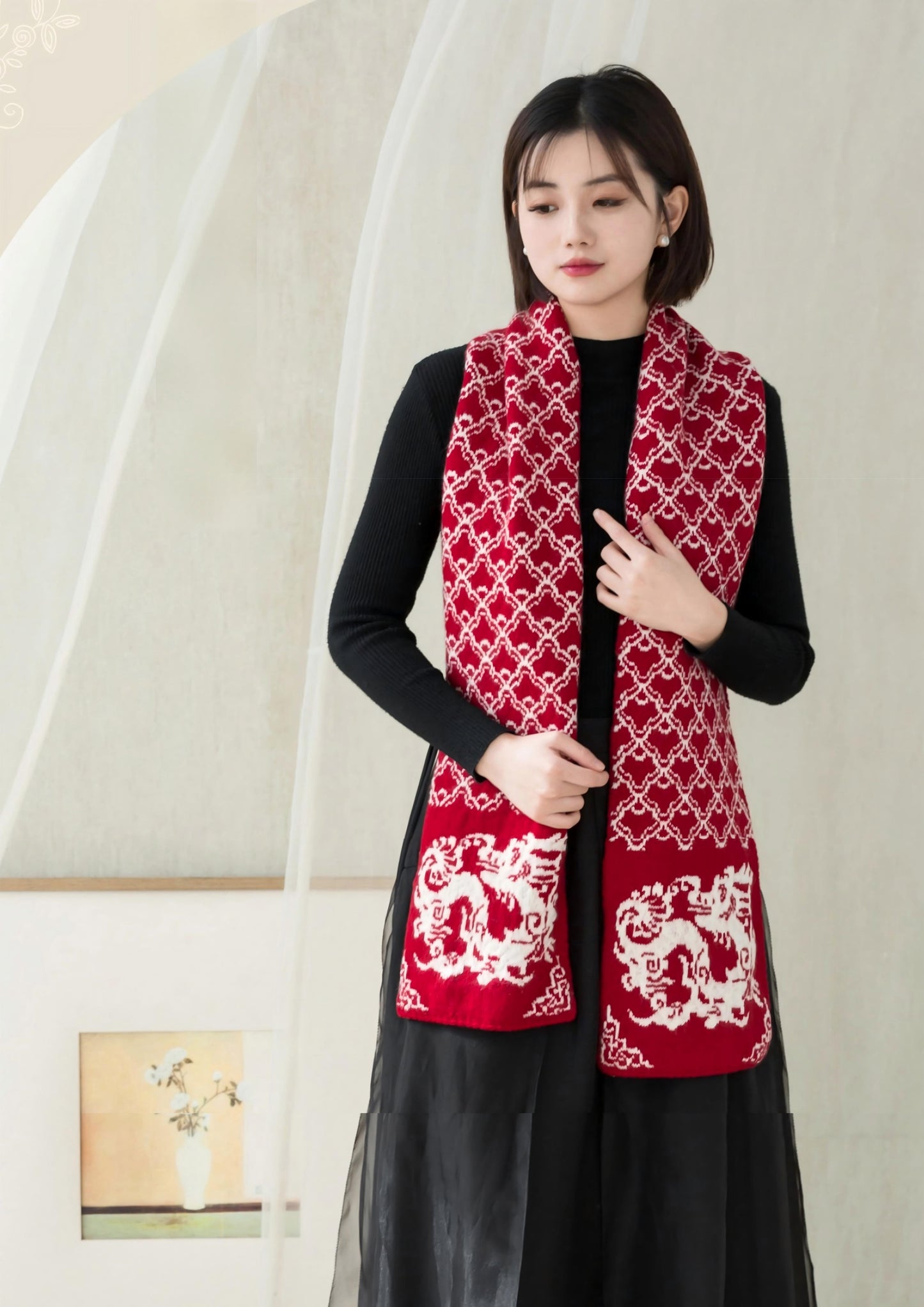 Cloud & Loong Cashmere Scarf Knit Pattern