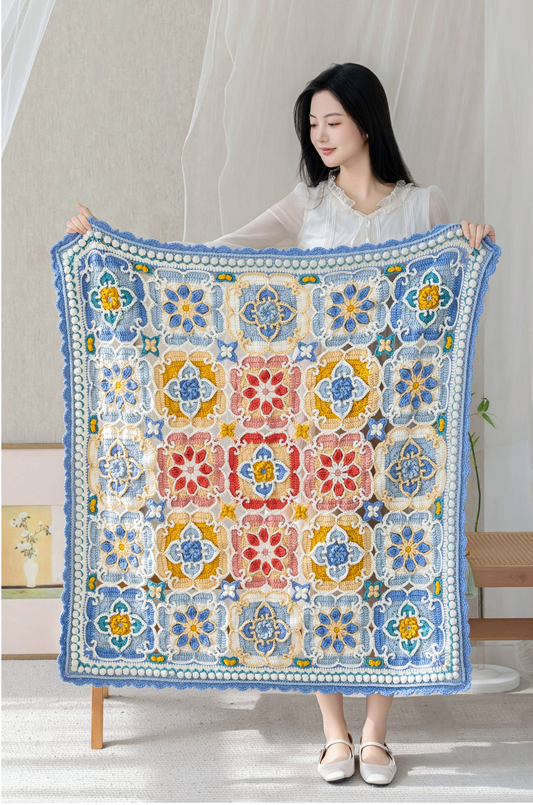 Lotus Patchwork Blanket Crochet Yarn Kit