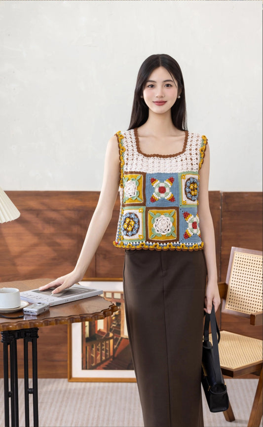 Flowerbed Vest Crochet Pattern