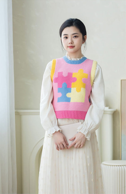 Puzzle Vest Crochet Yarn Kit