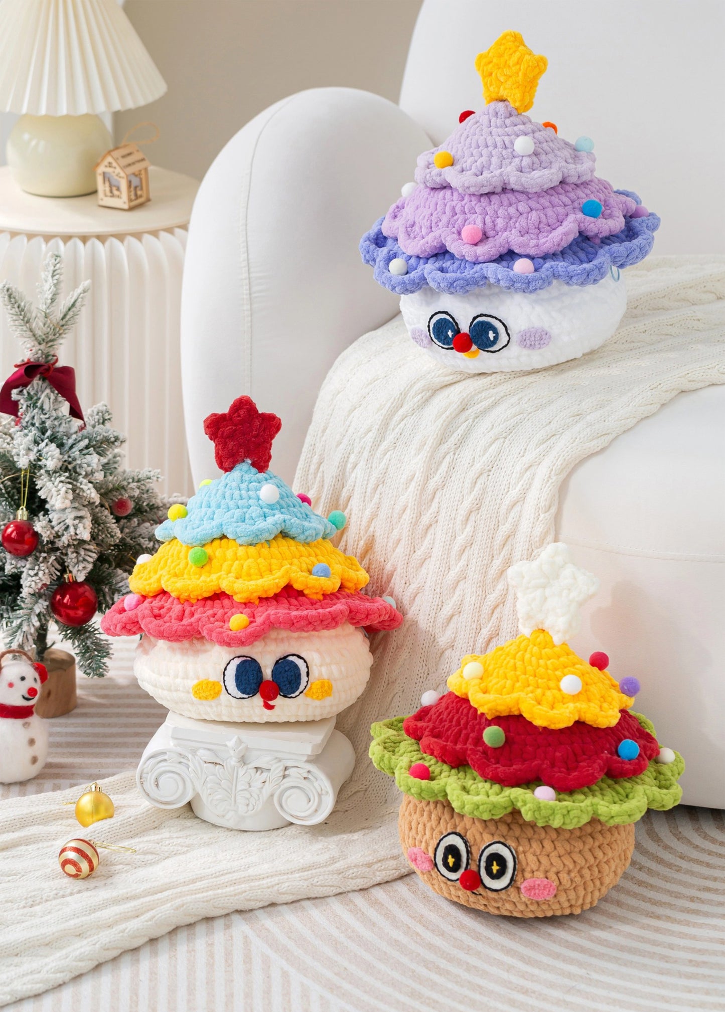 Christmas Tree Pillow Crochet Kit