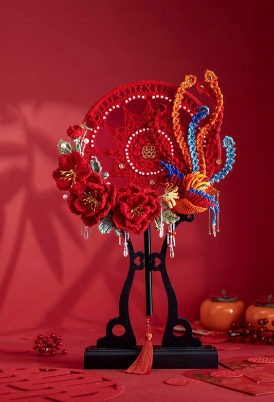 Phoenix and Peony Wedding Fan Crochet Pattern
