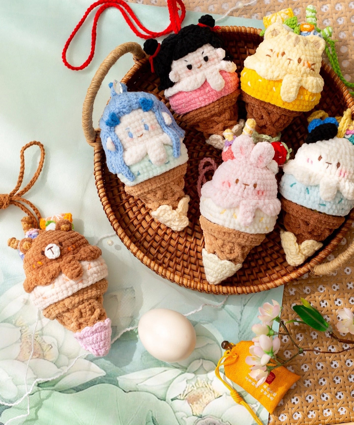 Ice-cream Cone Egg Pouch Crochet Pattern