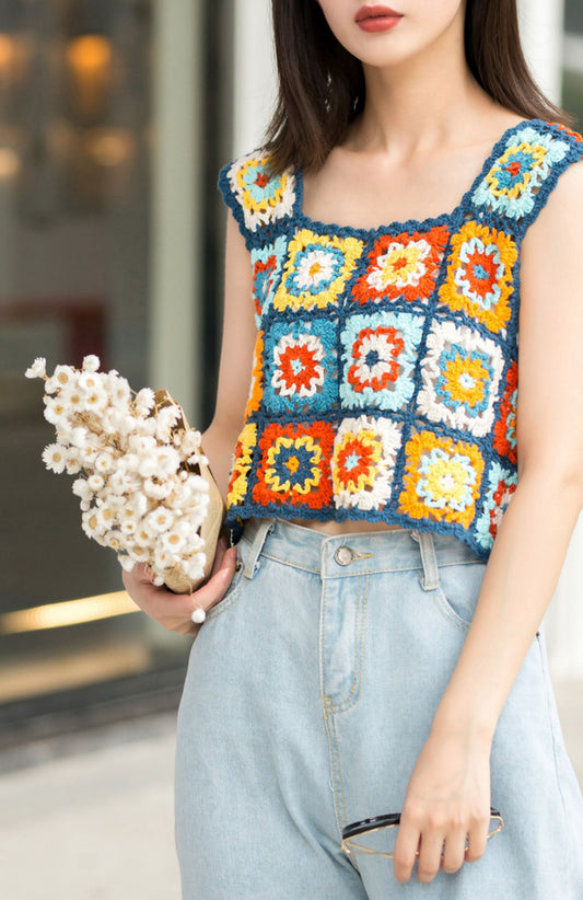 Granny Square Vest Crochet Kit