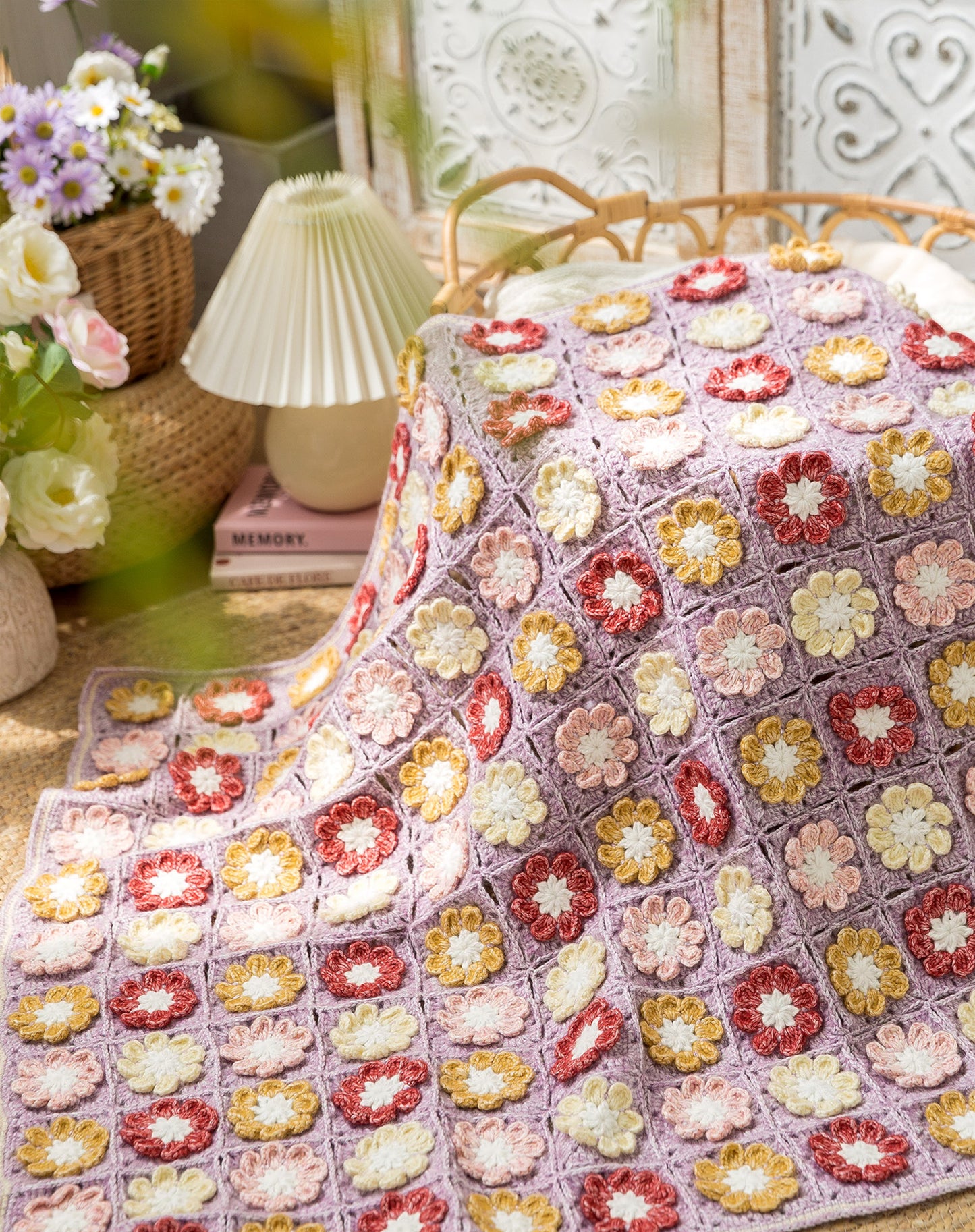 Daisy Motif Blanket Crochet Kit