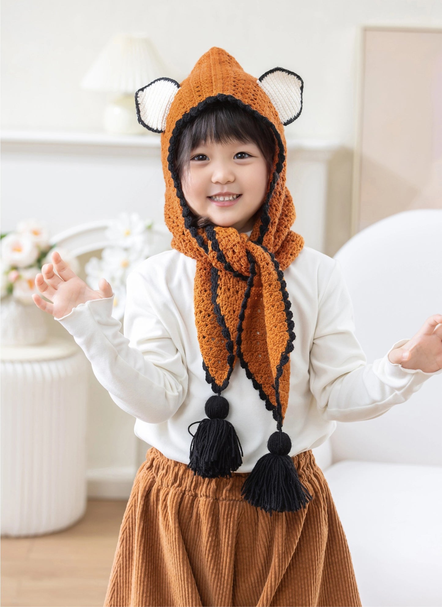 Fox Hooded Scarf Crochet Pattern