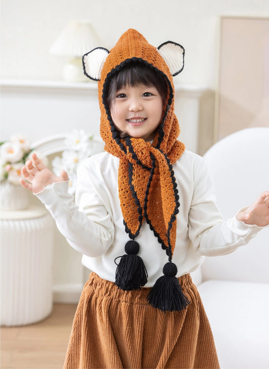 Fox Hooded Scarf Crochet Pattern