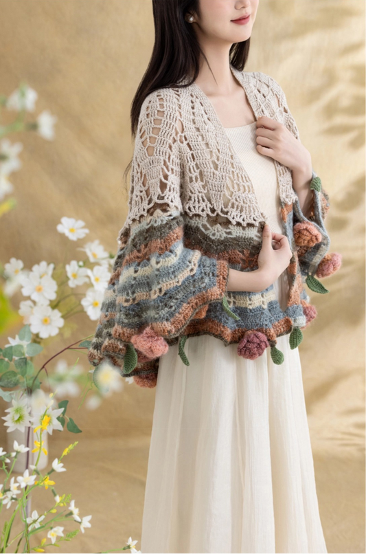Heartfelt Bouquet Shawl Crochet Yarn Kit