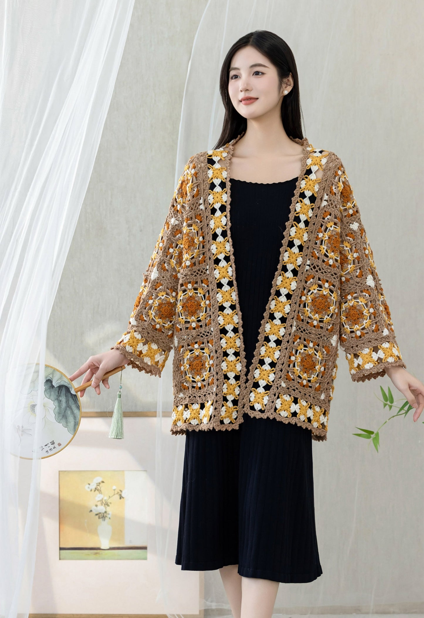 Four-Leaf Persimmon Coat Crochet Kit