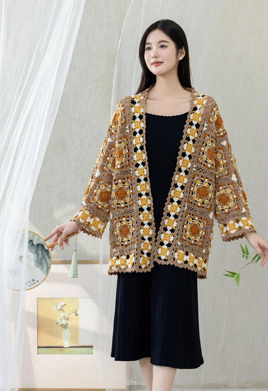 Four-Leaf Persimmon Coat Crochet Kit