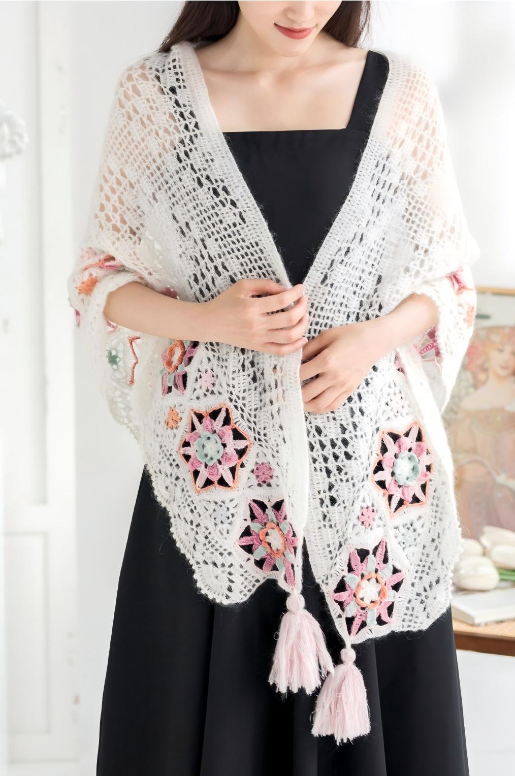 Mucha Mosaic Shawl Crochet Pattern