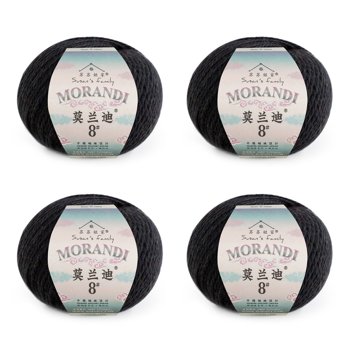 Morandi 8# Wool Yarn 4 Packs 【US Warehouse】