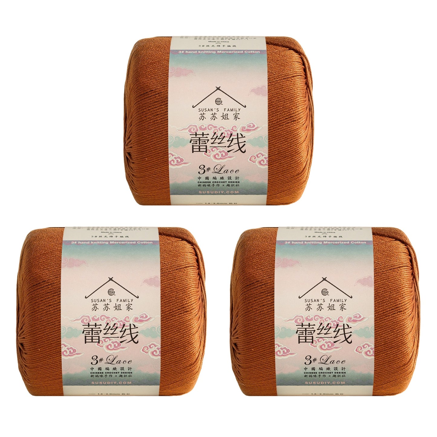 Susan's Family 3# Lace Yarn 3 Packs 【US Warehouse】