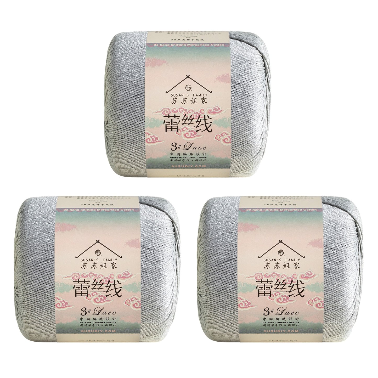 Susan's Family 3# Lace Yarn 3 Packs 【US Warehouse】